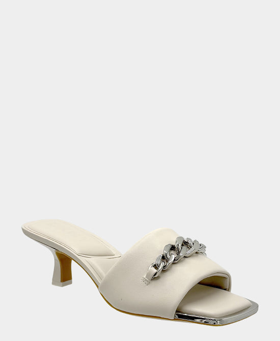 
Chain Heeled Sandal in CREAM view 1