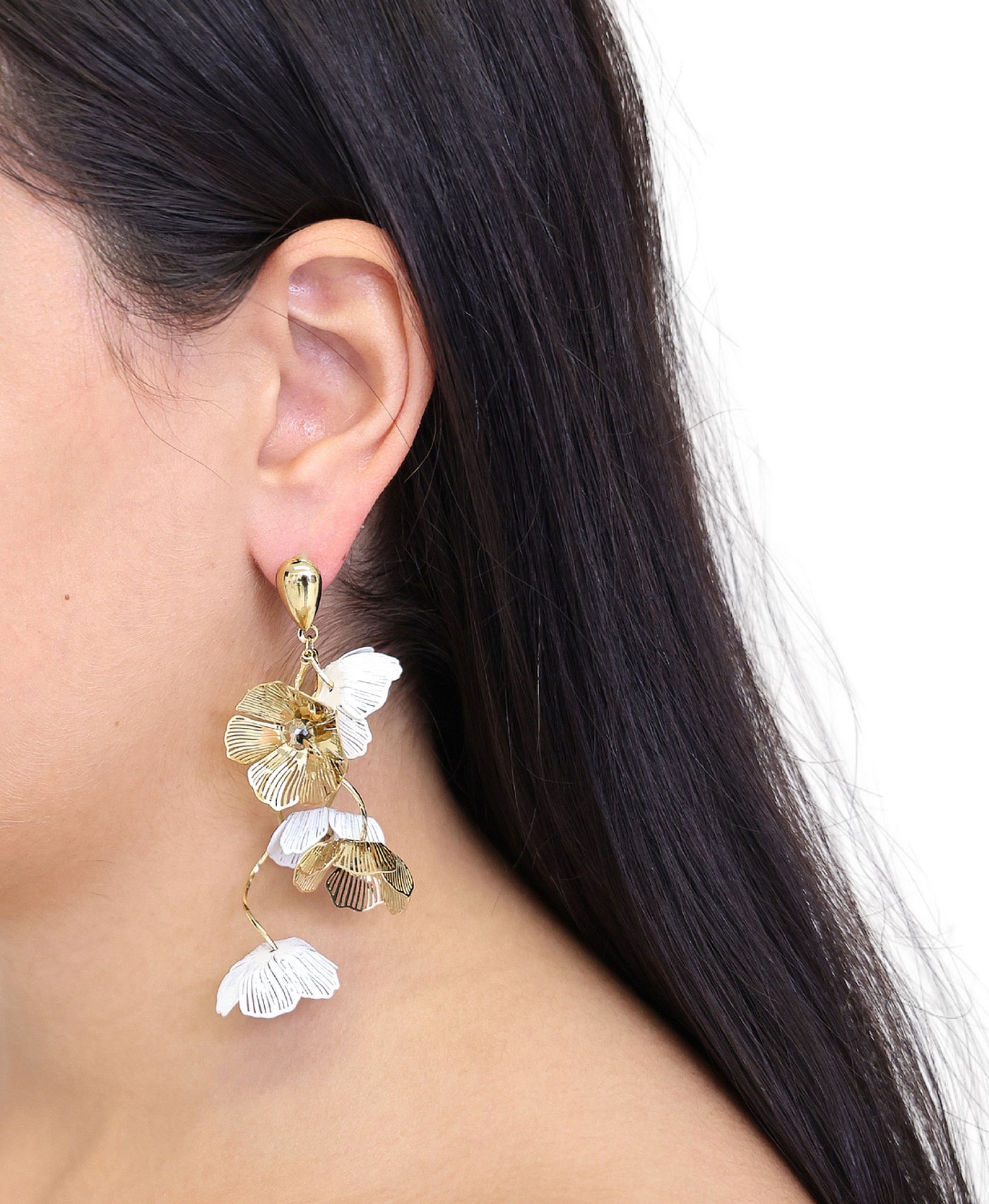 Mesh Flower Drop Earrings view 1