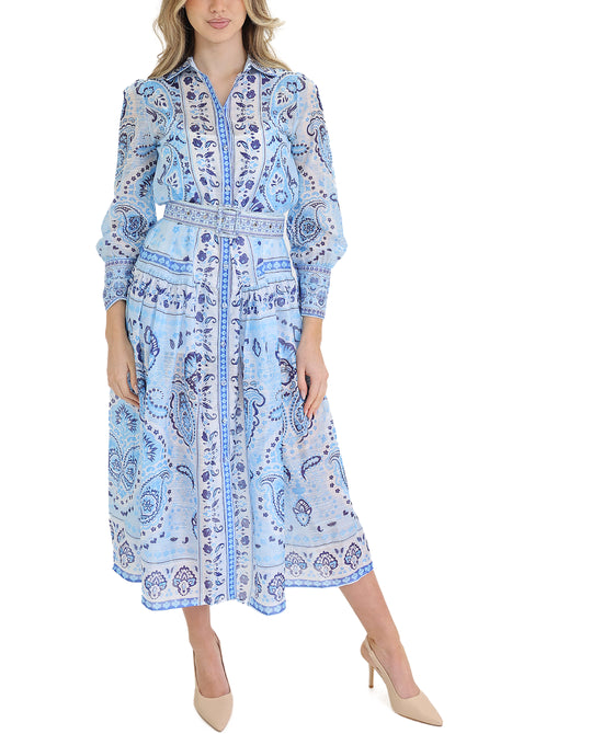 Printed Shirt Maxi Dress view 