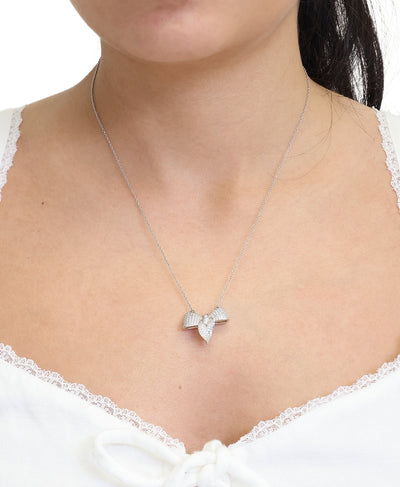 Sterling Silver Bow Pendant Necklace image 1