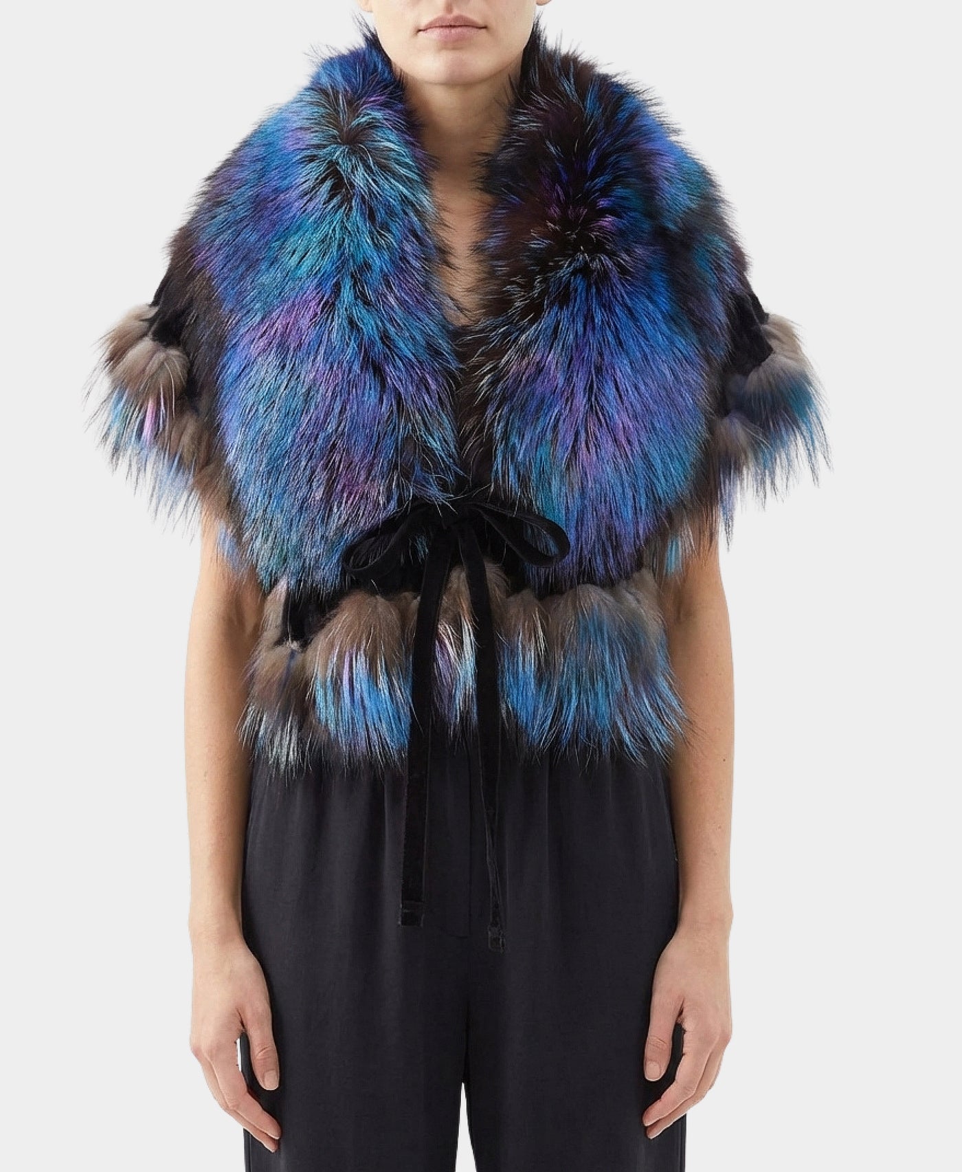 Fox Fur Topper w/ Fringe view 1