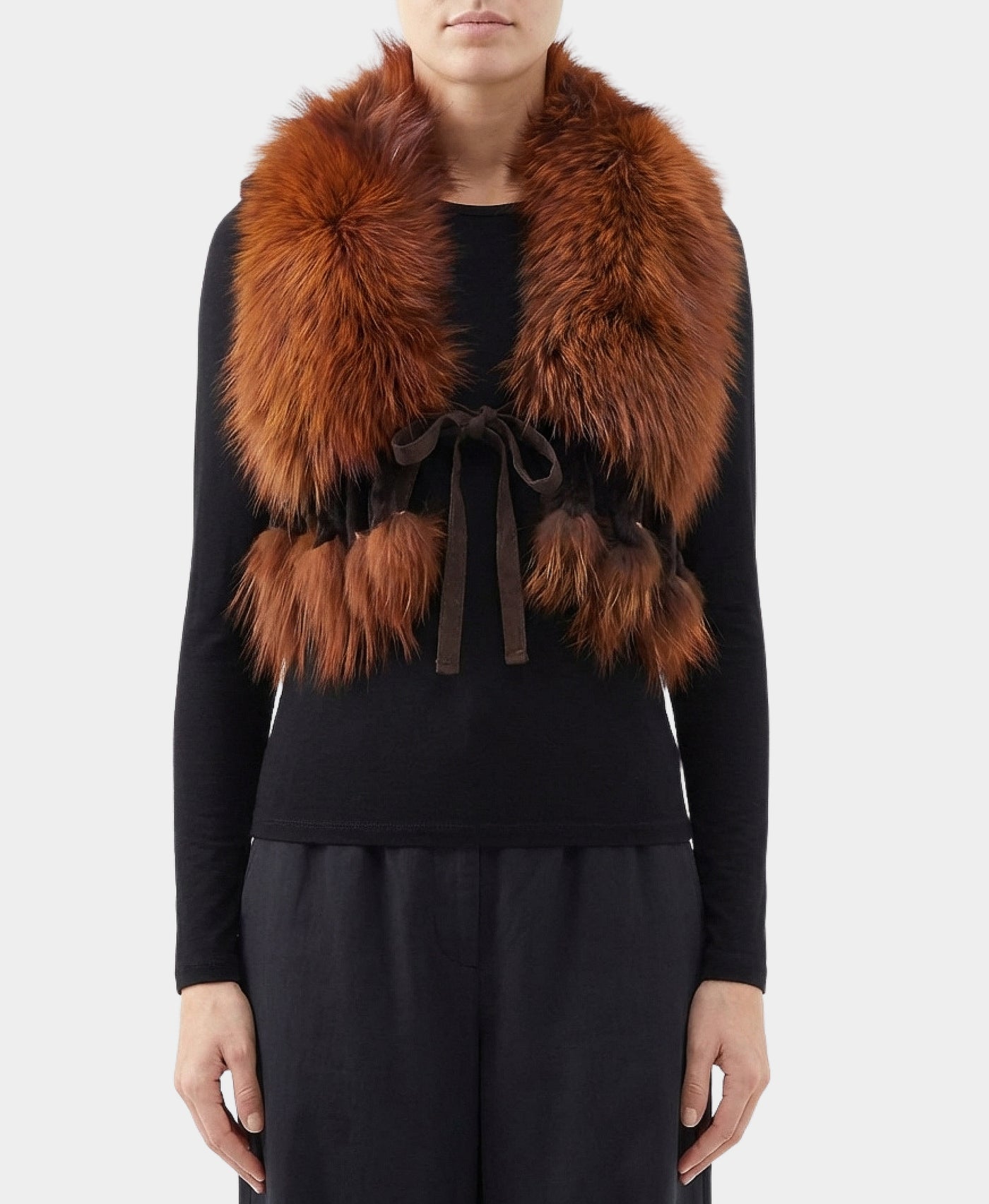 Fox Fur Topper w/ Fringe view 1