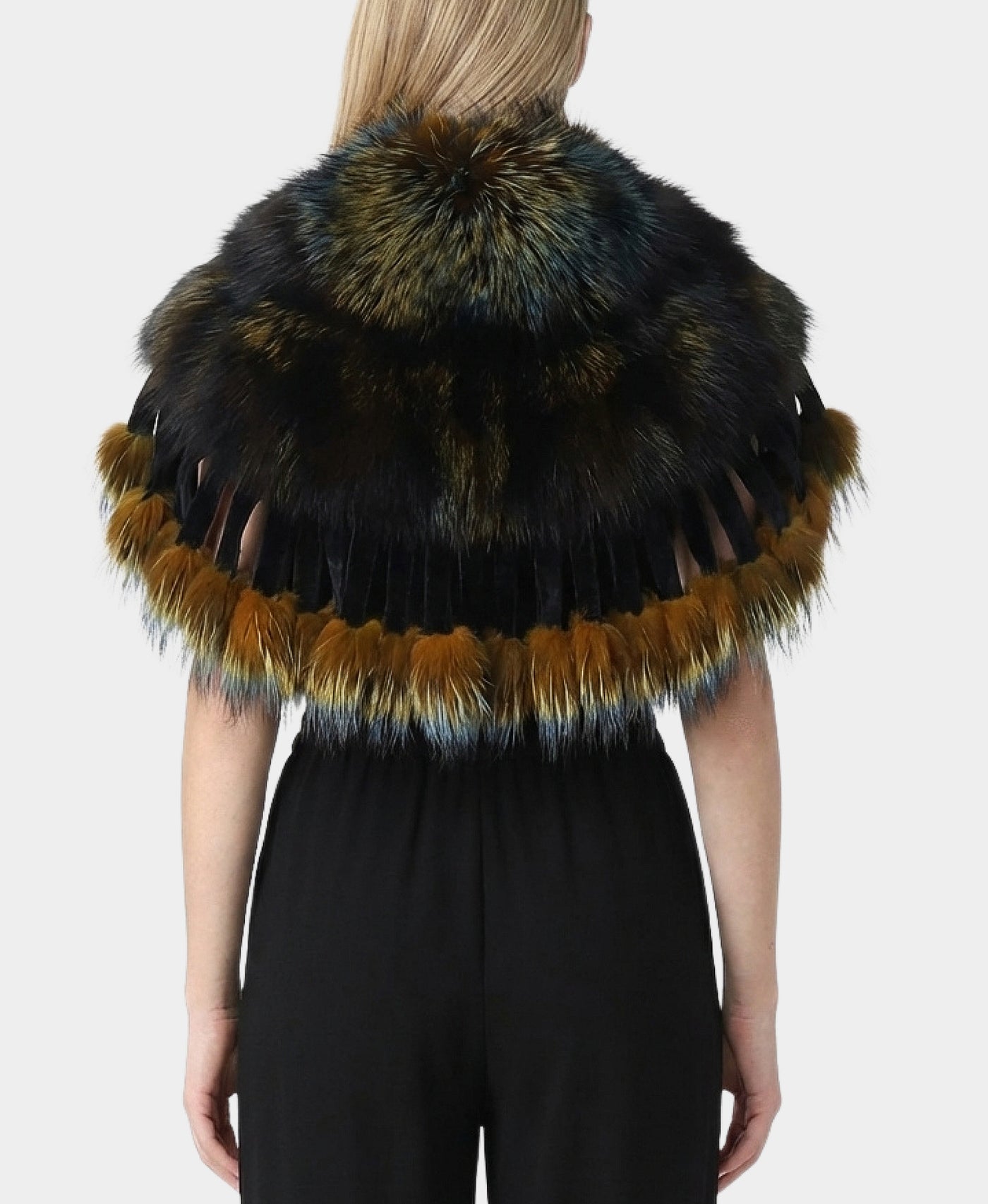 Fox Fur Topper w/ Fringe view 2