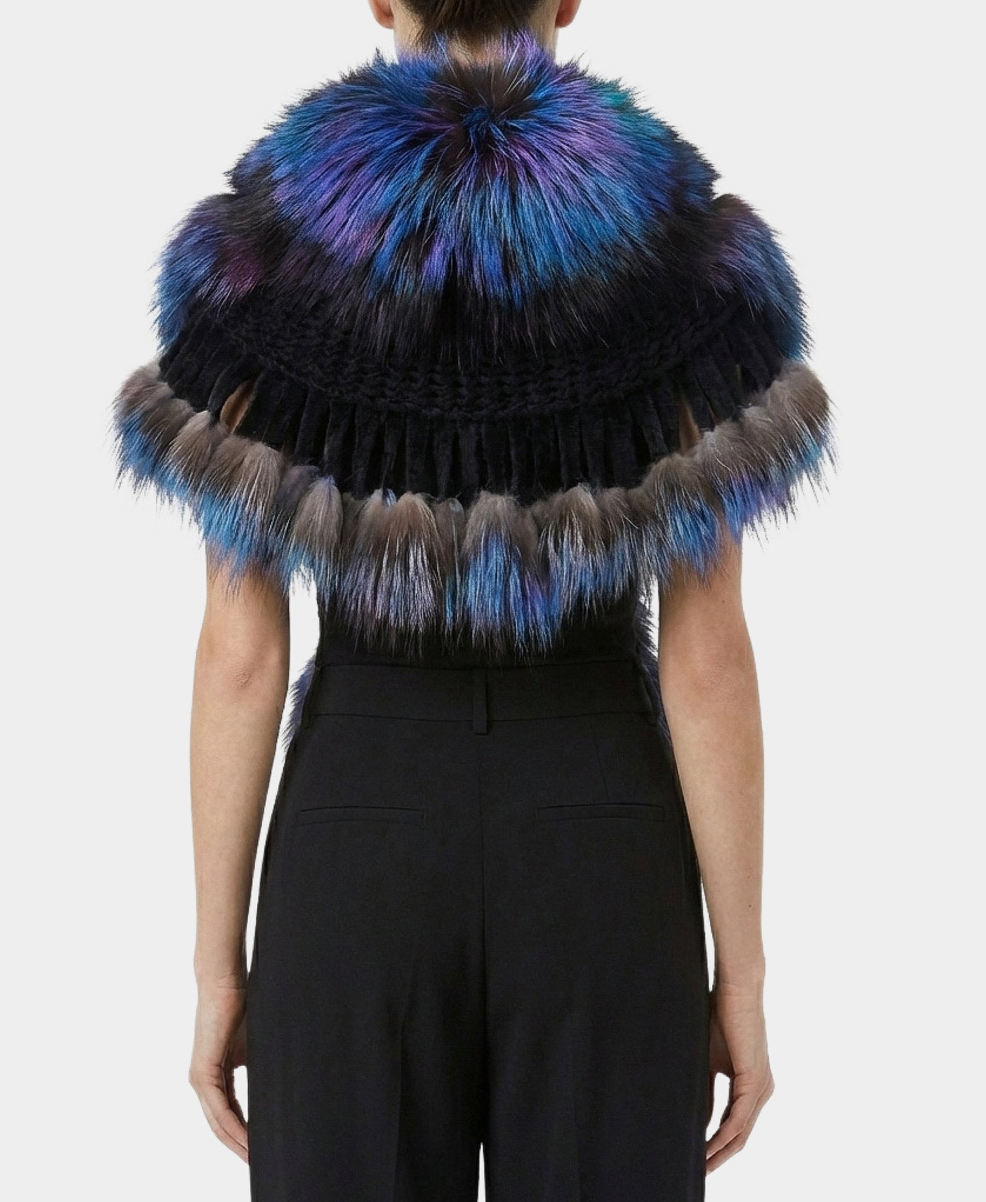 Fox Fur Topper w/ Fringe view 2