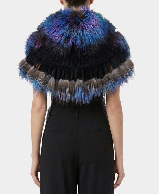 Fox Fur Topper w/ Fringe view 