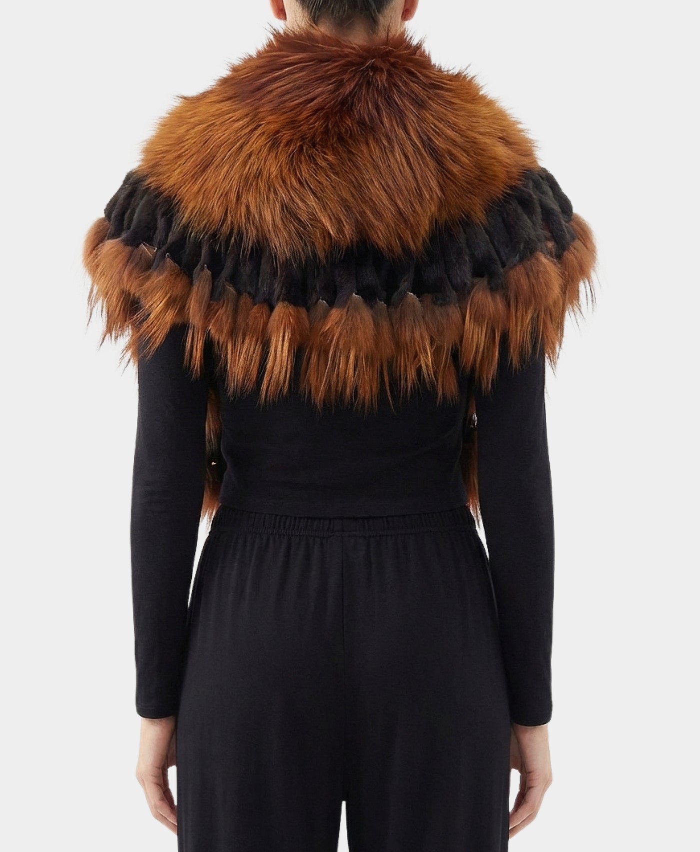 Fox Fur Topper w/ Fringe view 2