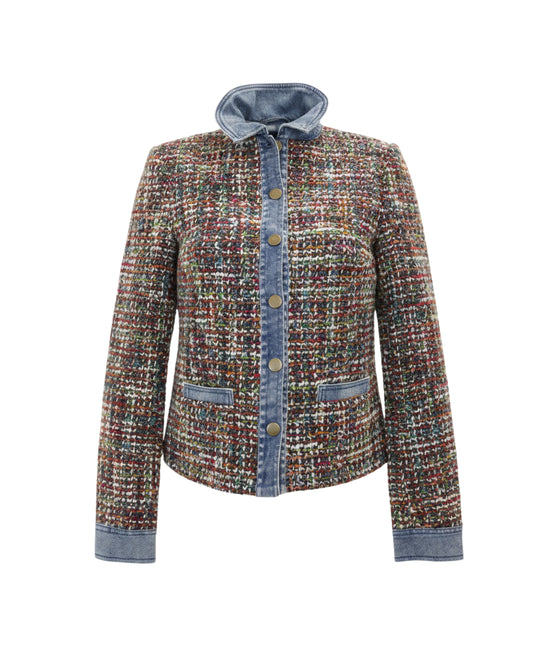 Tweed Blazer w/ Denim Trim view 
