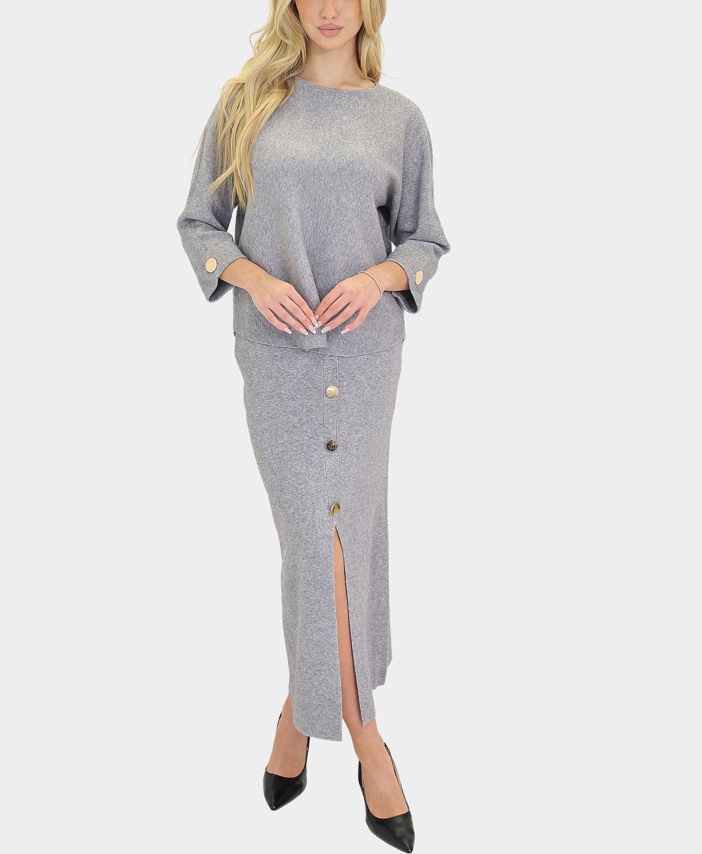 Sweater & Midi Skirt Set- 2 Pc Set view 1