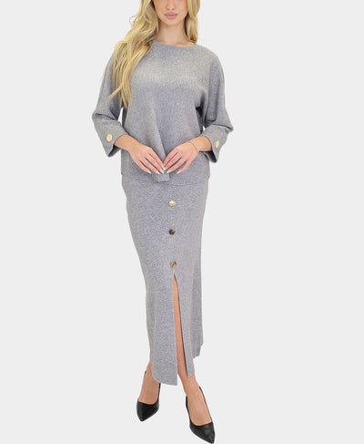 Sweater & Midi Skirt Set- 2 Pc Set image 1