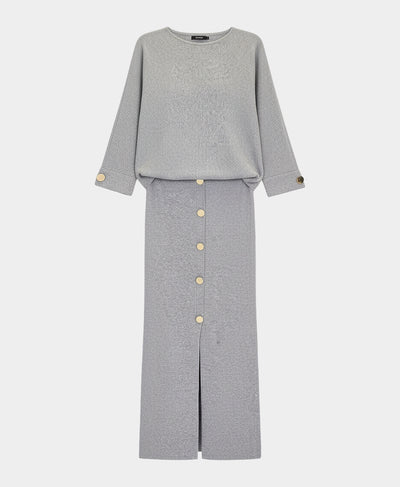 Sweater & Midi Skirt Set- 2 Pc Set image 2