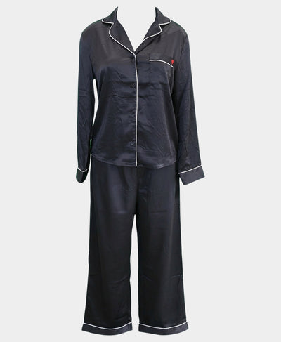 Satin Pajamas w/ Heart Detail - 2 Pc Set image 3