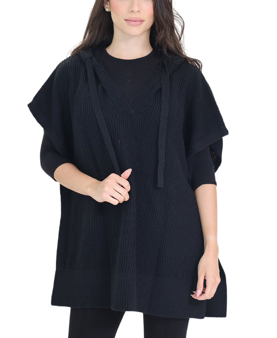 Waffle Poncho w/ Hood view 