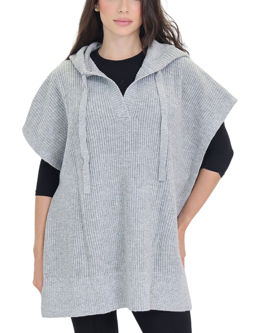 Waffle Poncho w/ Hood view 