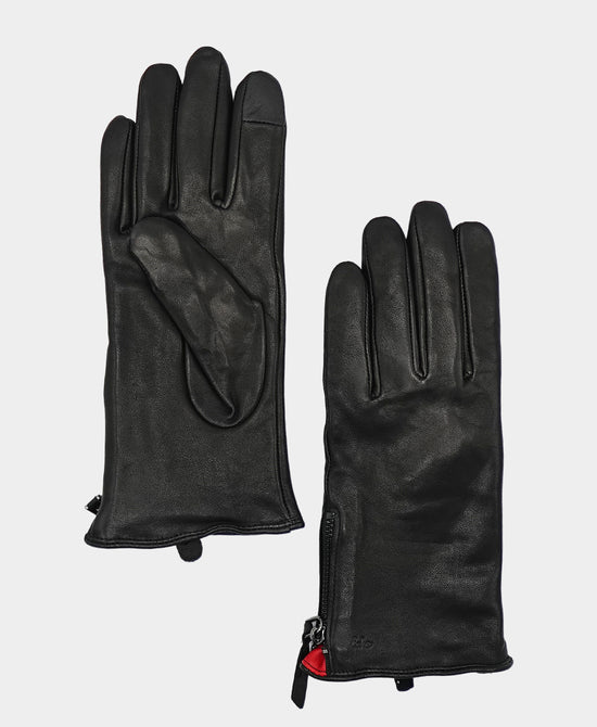 Leather Gloves w/ Side Zipper view 