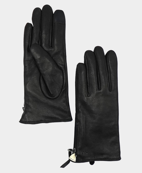 Leather Gloves w/ Side Zipper view 