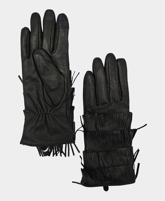 Leather Fringe Gloves view 