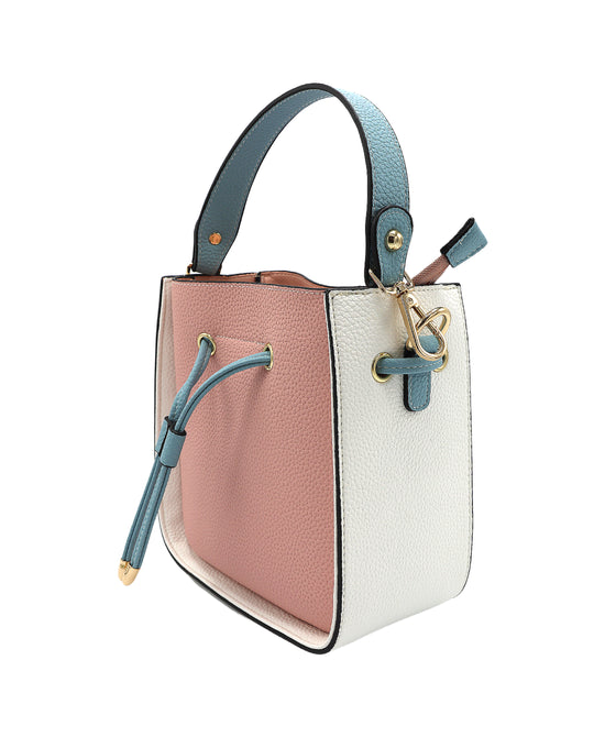 Faux Leather Colorblock Handbag w/ Mini Bag view 3