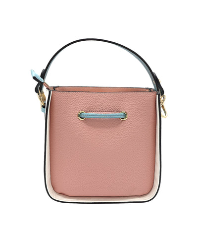 Faux Leather Colorblock Handbag w/ Mini Bag image 2
