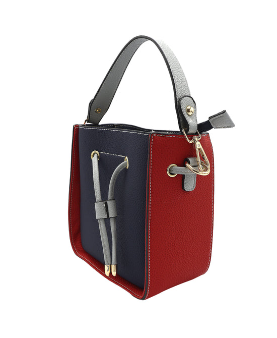 Faux Leather Colorblock Handbag w/ Mini Bag view 2