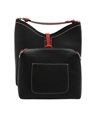 Faux Leather Hobo Handbag w/ Mini Bag image 2