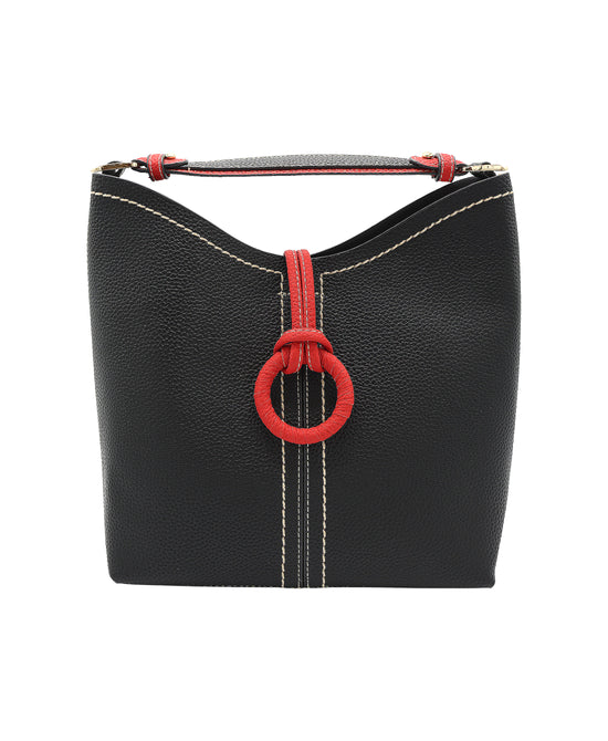 Faux Leather Hobo Handbag w/ Mini Bag view 1