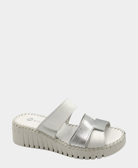 Leather Metallic Wedge Sandal view 1