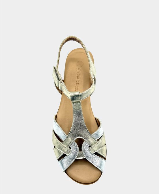 Metallic Criss Cross Strap Sandal view 2