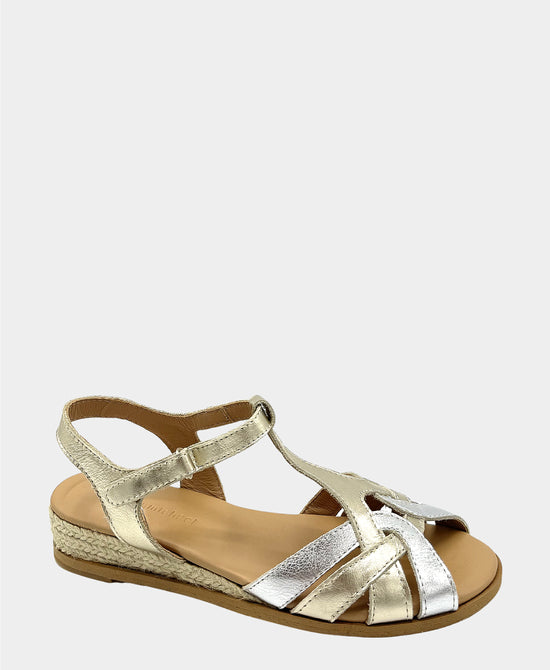 Metallic Criss Cross Strap Sandal view 1