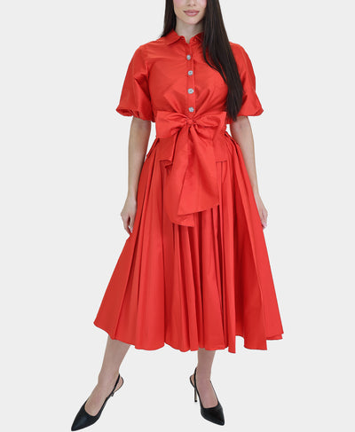 Puff Sleeve Blouse w/ Crystal Buttons image 2