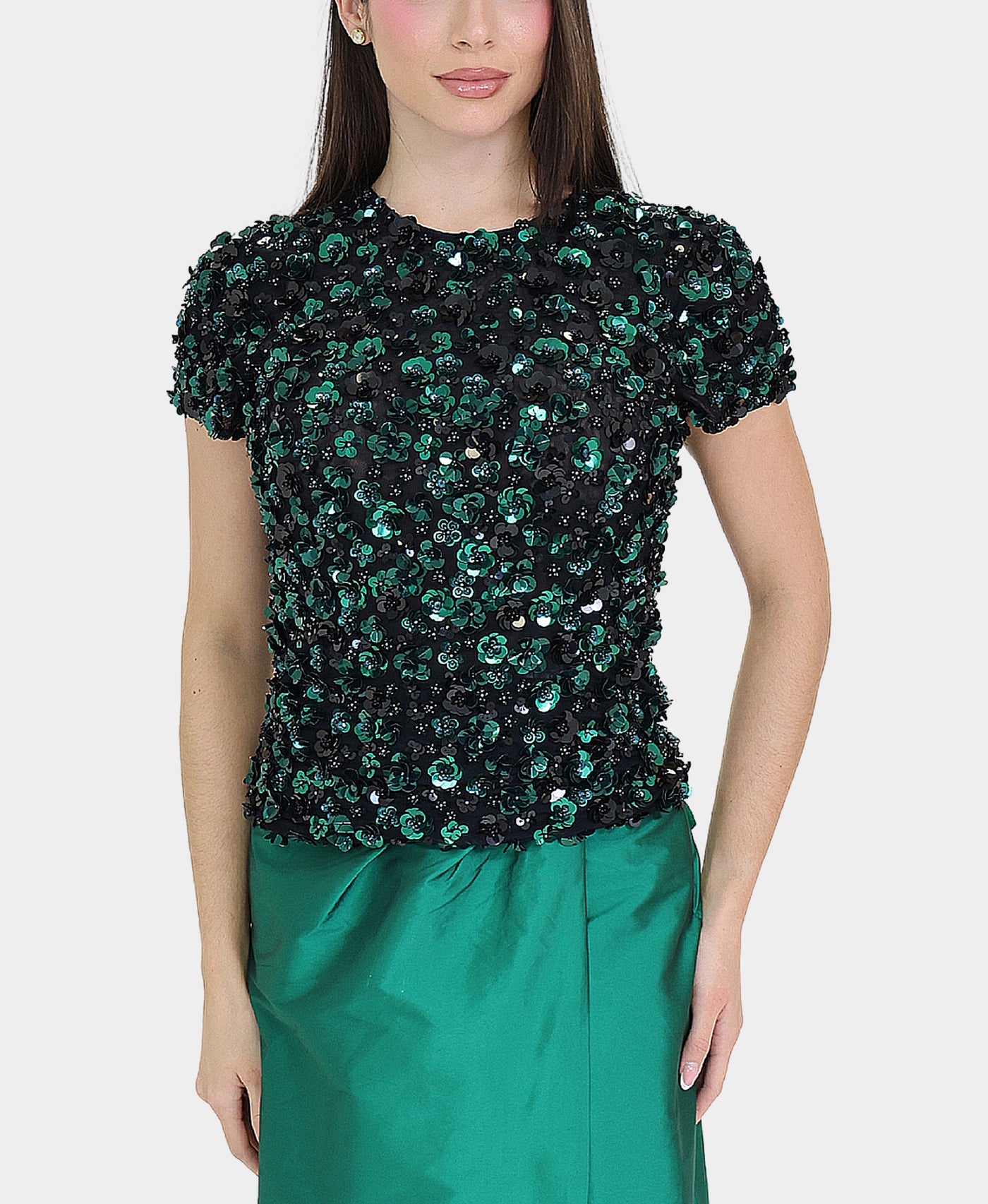 Sequin Beaded Flower Blouse view 1