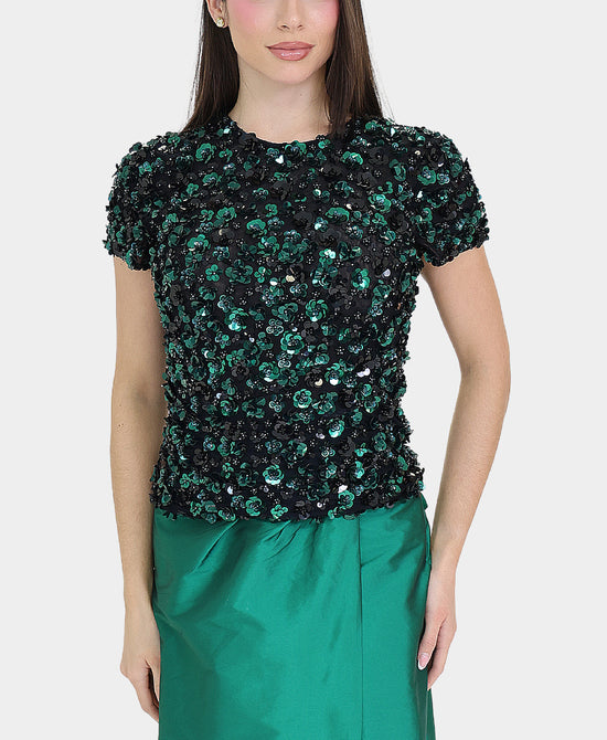 Sequin Beaded Flower Blouse view 