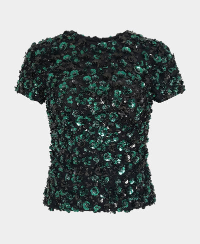 Sequin Beaded Flower Blouse image 3