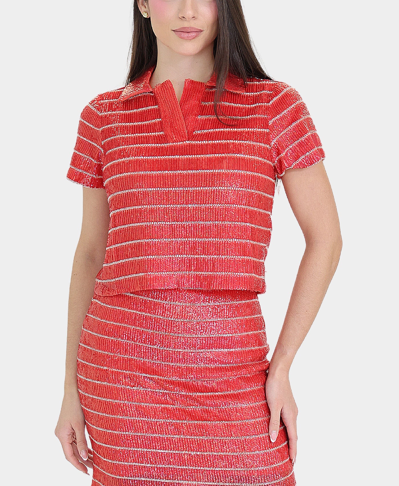 Striped Sequin Blouse