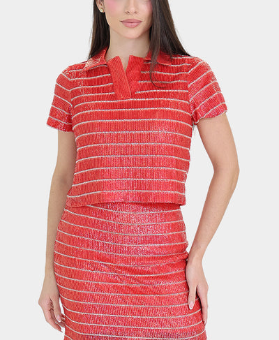 Striped Sequin Blouse