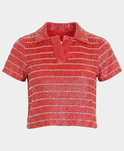 Striped Sequin Blouse