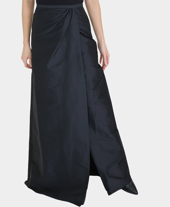 Solid Maxi Skirt w/ Slit view 