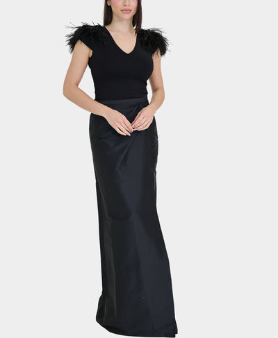 Solid Maxi Skirt w/ Slit image 2