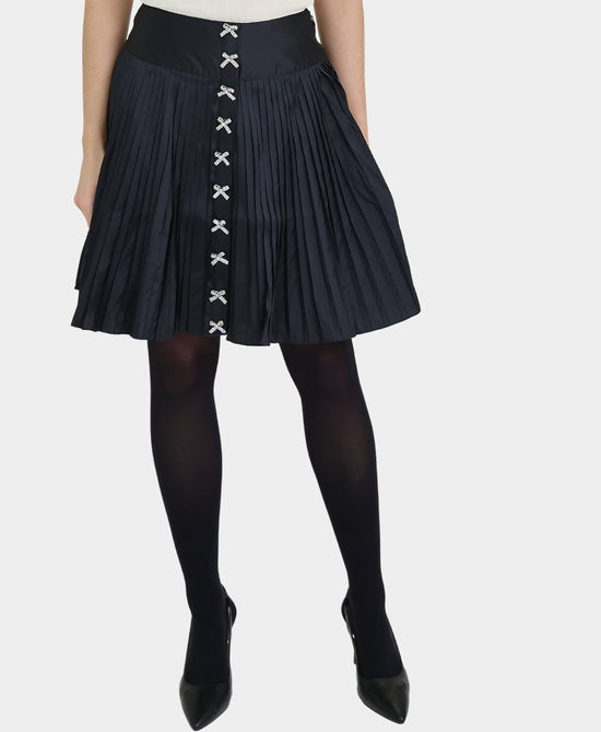 Pleated Skirt w/ Crystal Bows view 