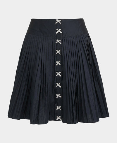 Pleated Skirt w/ Crystal Bows image 2