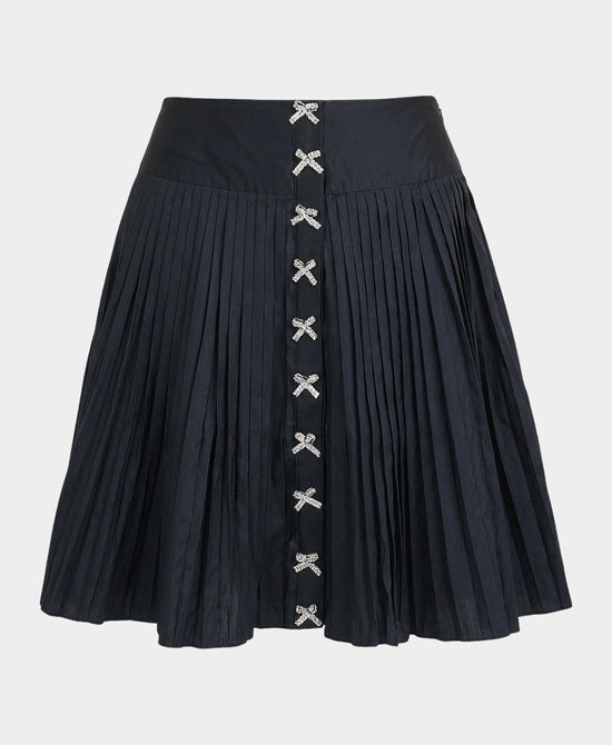 Pleated Skirt w/ Crystal Bows view 