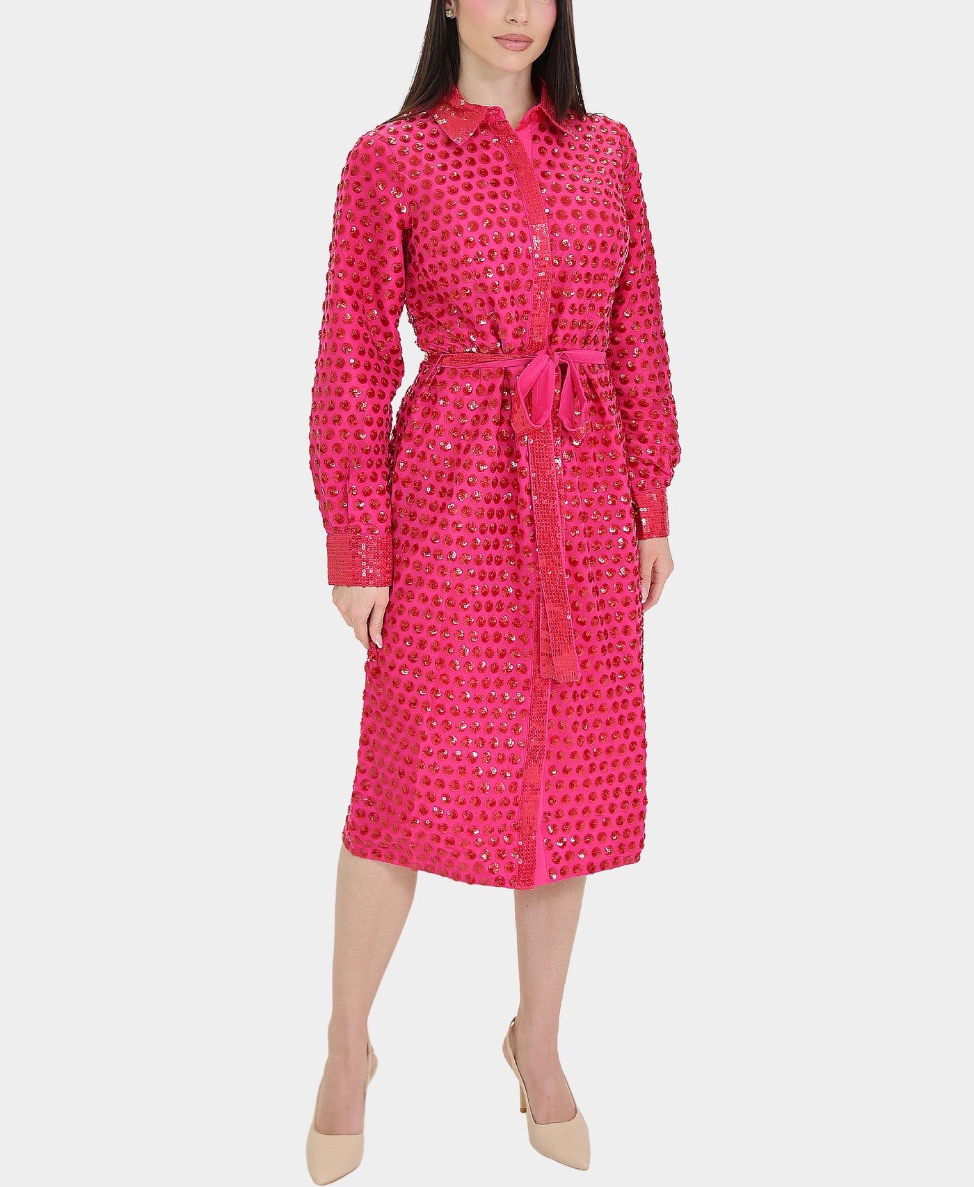 Sequin Dot Midi Dress view 1