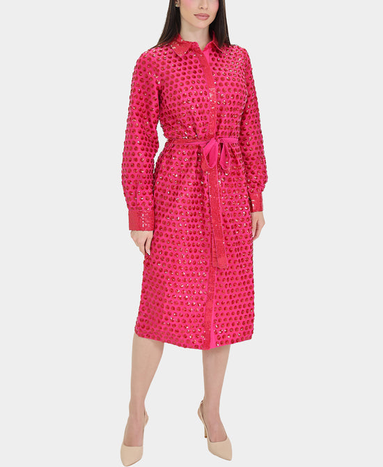 Sequin Dot Midi Dress view 