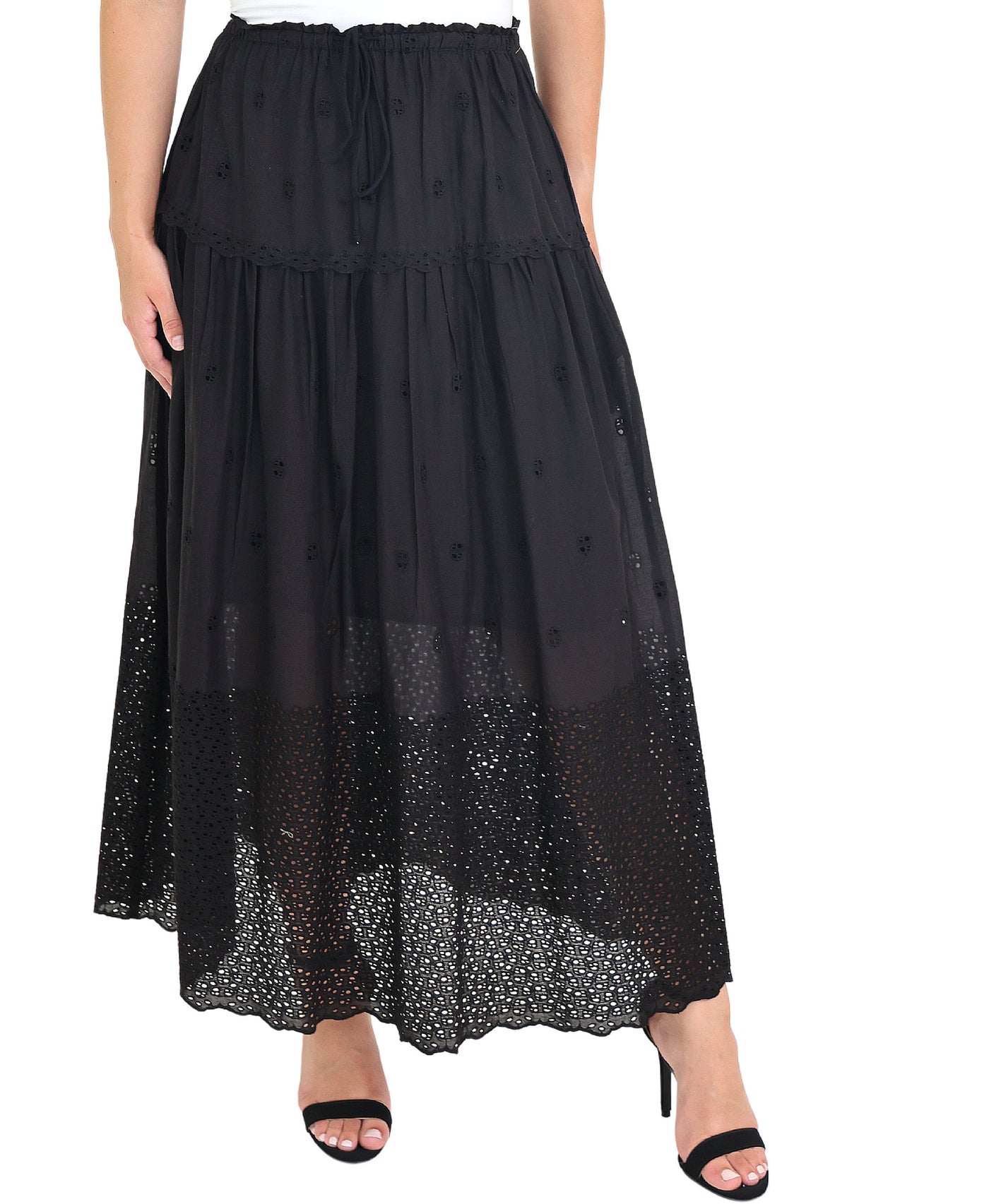 Eyelet Midi Skirt view 1