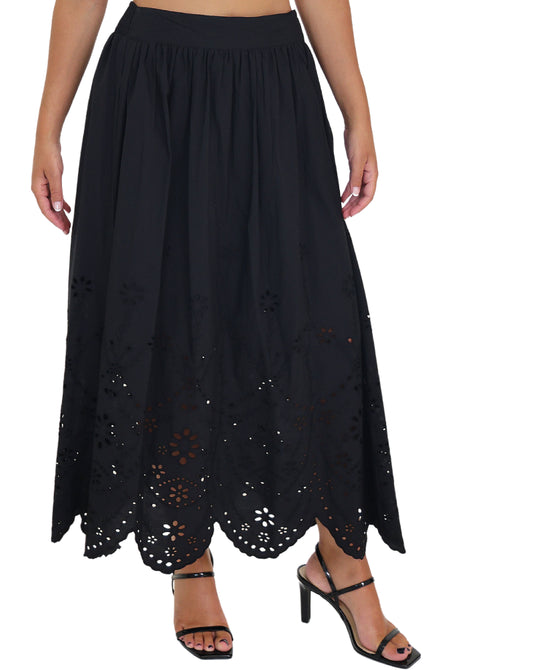 Eyelet Midi Skirt view 