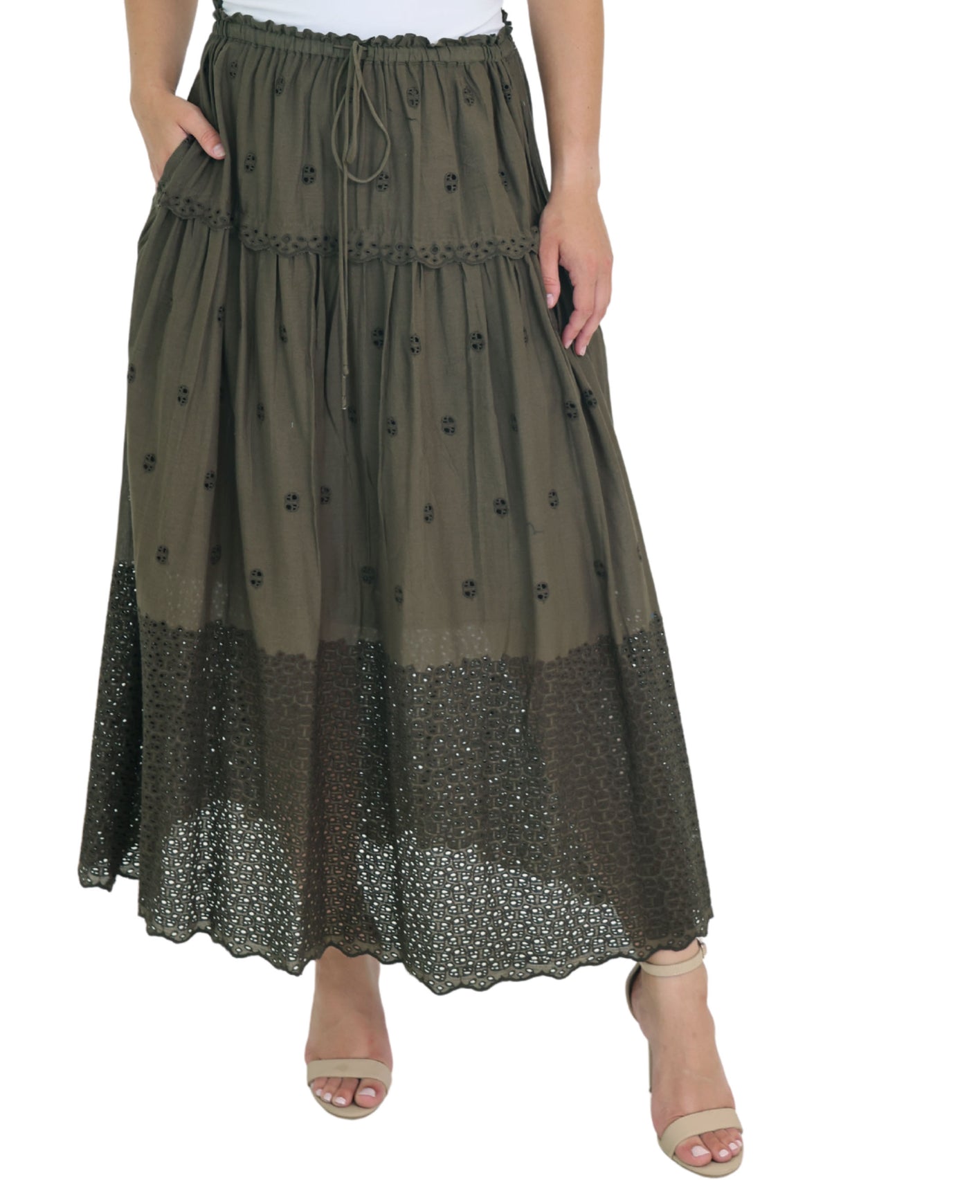 Eyelet Midi Skirt view 1