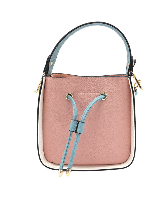 Faux Leather Colorblock Handbag w/ Mini Bag view 