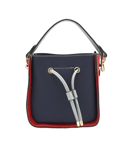 Faux Leather Colorblock Handbag w/ Mini Bag image 1