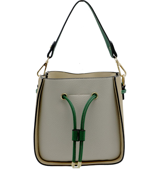 Faux Leather Colorblock Handbag w/ Mini Bag view 