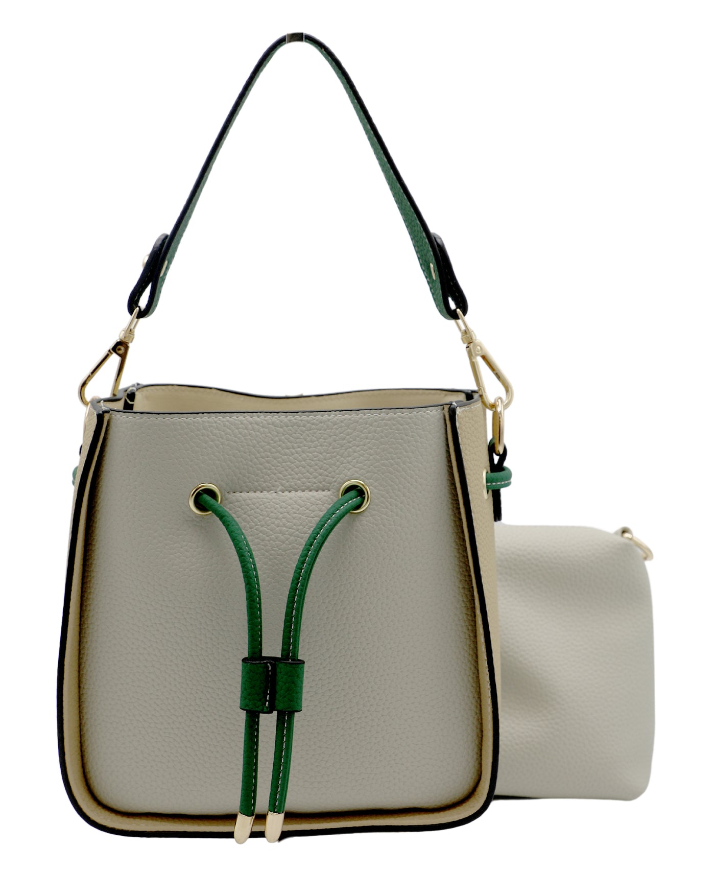 Faux Leather Colorblock Handbag w/ Mini Bag view 2