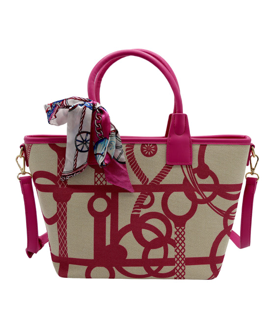 Printed Fabric Handbag w/ Twilly view 